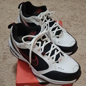 Nike Air Monarch IV White Black Red Men's Athletic Shoes